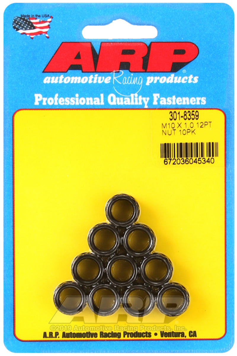 ARP M10 x 1.00 12-Point Nut Kit (Pack of 10) - 301-8359