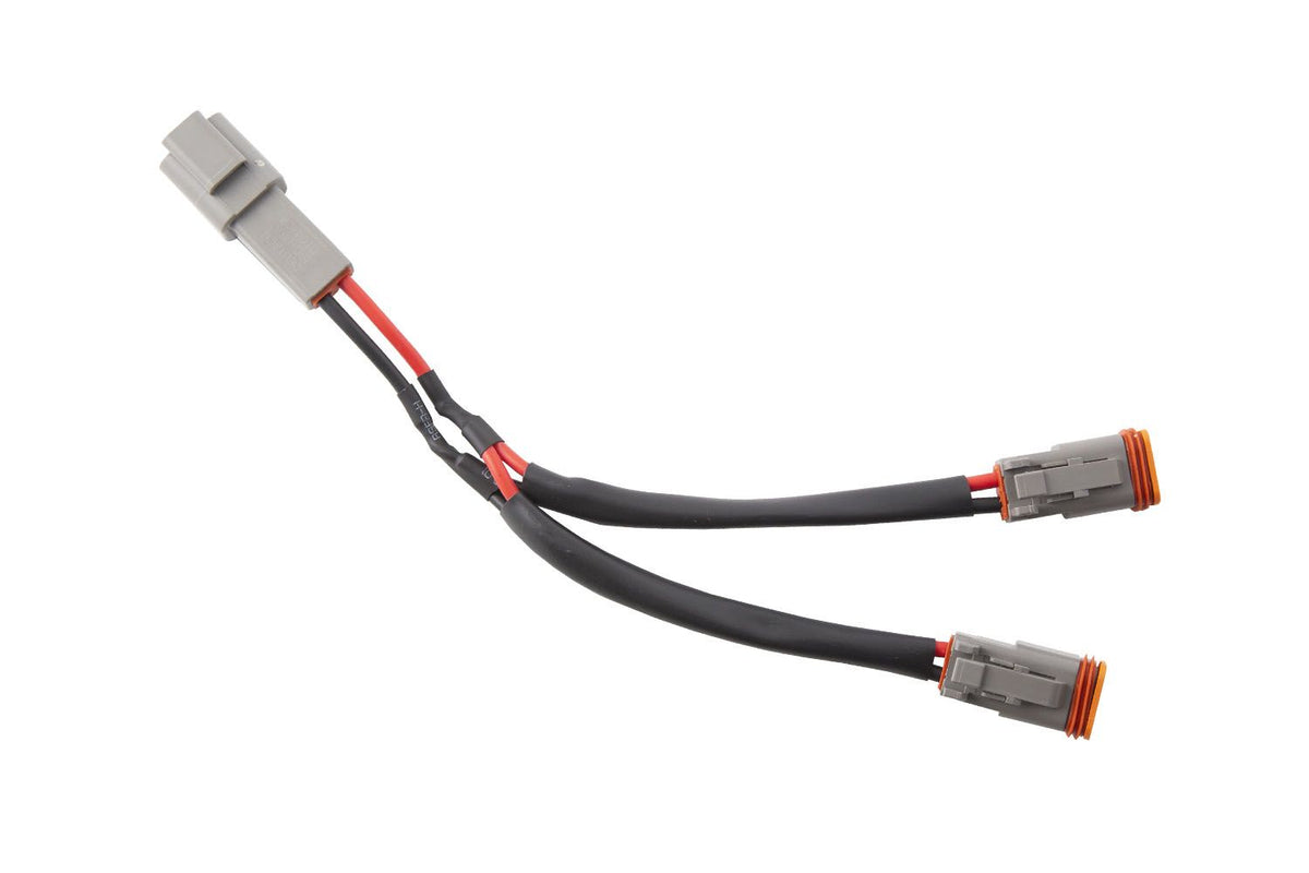Clearance - Diode Dynamics Splitter Wire 14AWG One Female DT Connector Two Male - DD4080