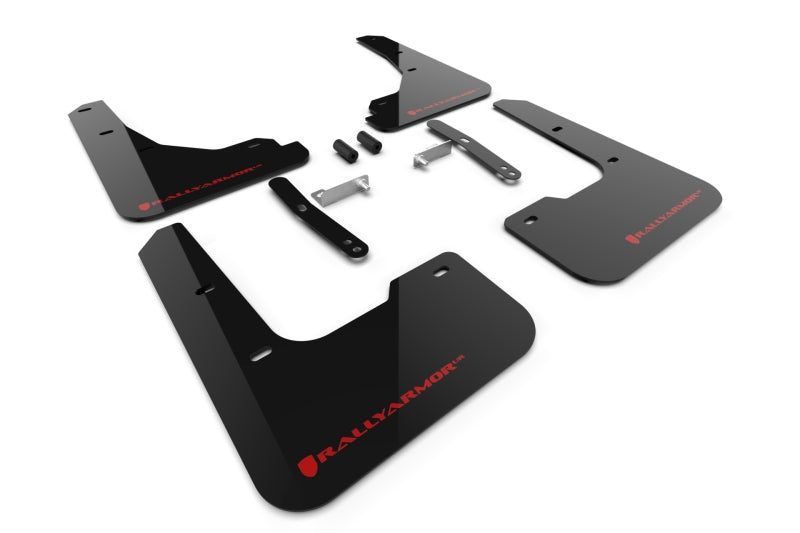 Rally Armor 2024 Hyundai Elantra Black Mud Flap Red Logo - MF119-UR-BLK-RD