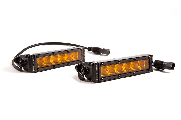 Diode Dynamics 6 In LED Light Bar Single Row Straight SS6 - Amber Wide Light Bar (Pair) - DD5044P