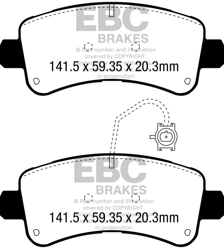 EBC 14-16 Ram Trucks Promaster 3.6 Ultimax2 Rear Brake Pads - UD1746
