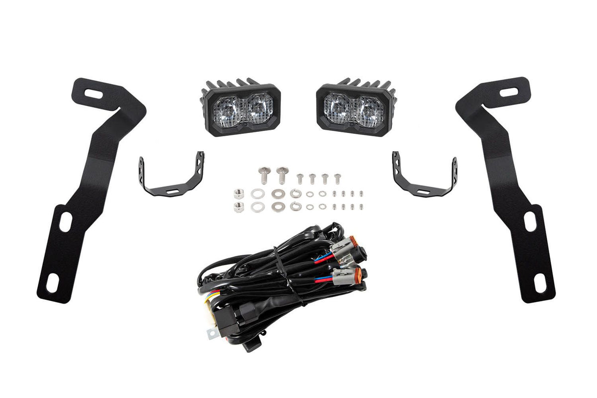 Diode Dynamics 16-21 Toyota Tacoma Stage Series 2in LED Ditch Light Kit - Pro White Combo - DD6378