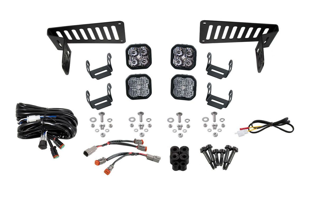 Diode Dynamics 18-21 Jeep JL Wrangler/Gladiator SS3 Cowl LED Bracket Kit - White Pro - DD6554