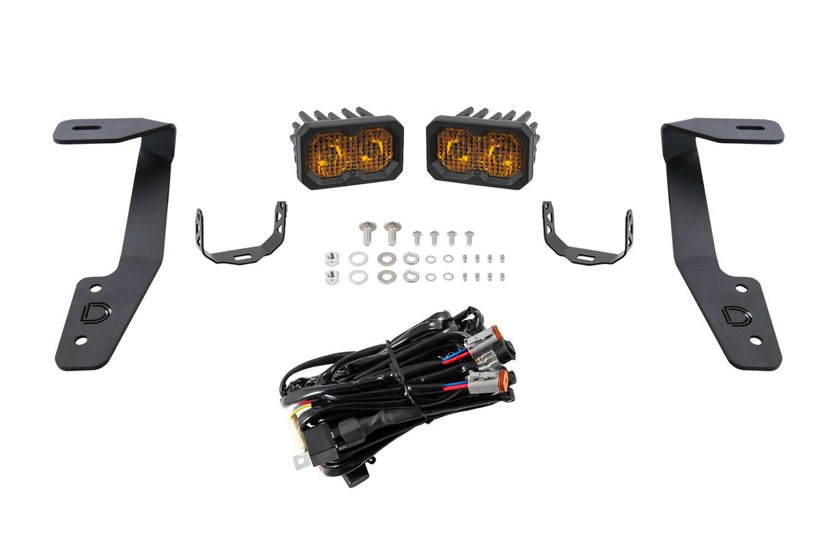 Diode Dynamics 18-21 Subaru Crosstrek Stage Series 2in LED Ditch Light Kit - Yellow Pro Combo - DD6565