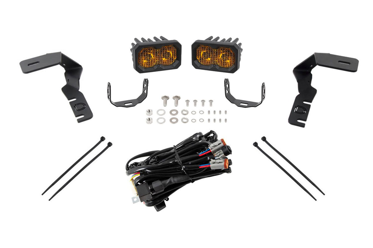Diode Dynamics 19-21 Ford Ranger Stage Series 2in LED Ditch Light Kit - Sport Yellow Combo - DD6588 for 2019-2023 Ford Ranger