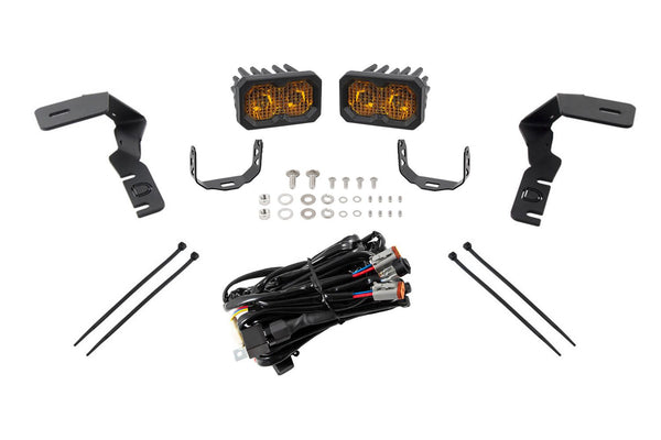 Diode Dynamics 19-21 Ford Ranger Stage Series 2in LED Ditch Light Kit - Yellow Pro Combo - DD6590 for 2019-2023 Ford Ranger -