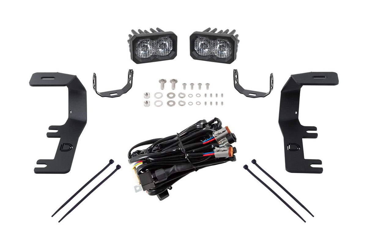 Diode Dynamics 14-19 Silverado/Sierra SSC2 LED Ditch Light Kit - Pro White Combo - DD6661