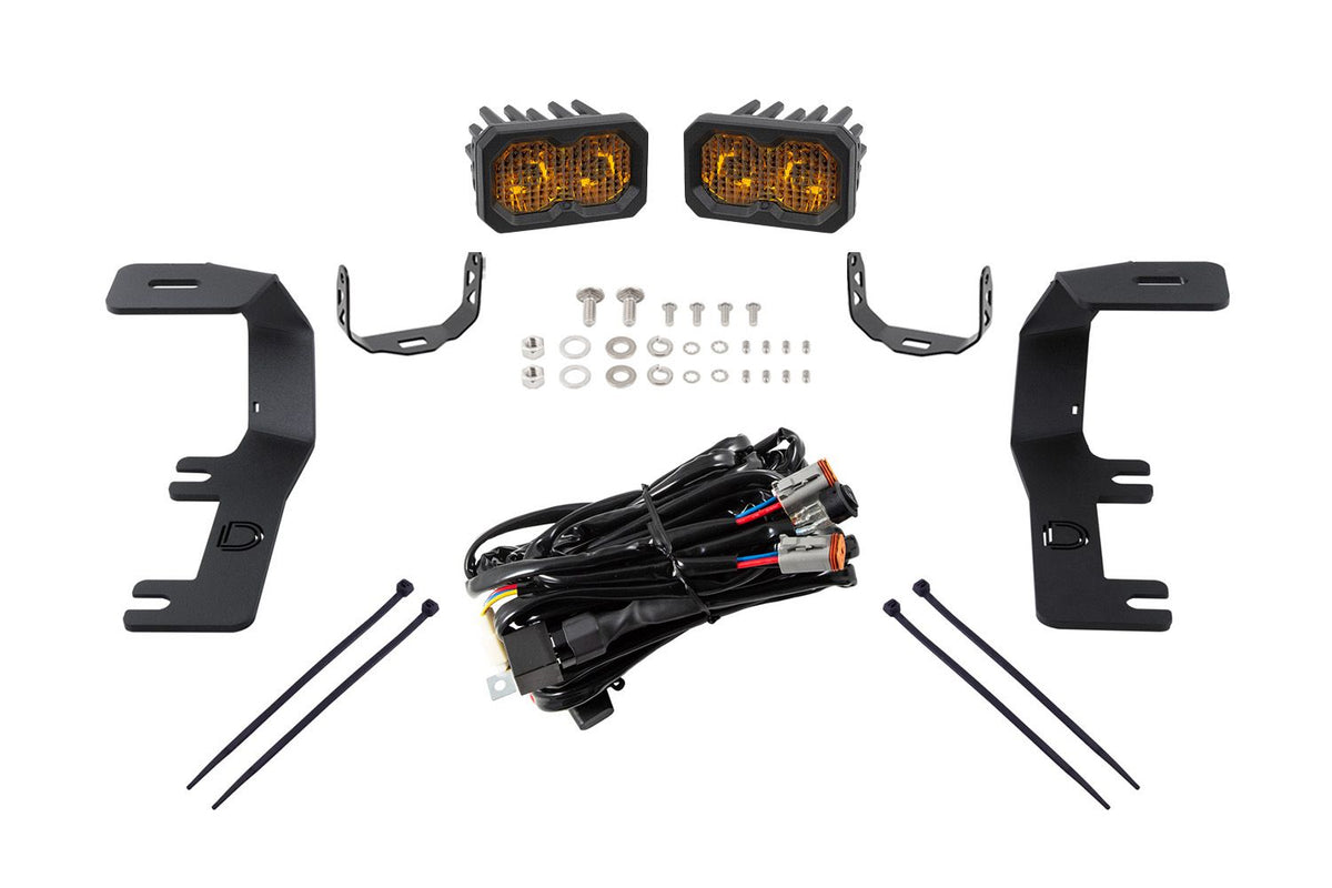 Diode Dynamics 14-19 Silverado/Sierra SSC2 LED Ditch Light Kit - Yellow Pro Combo - DD6662