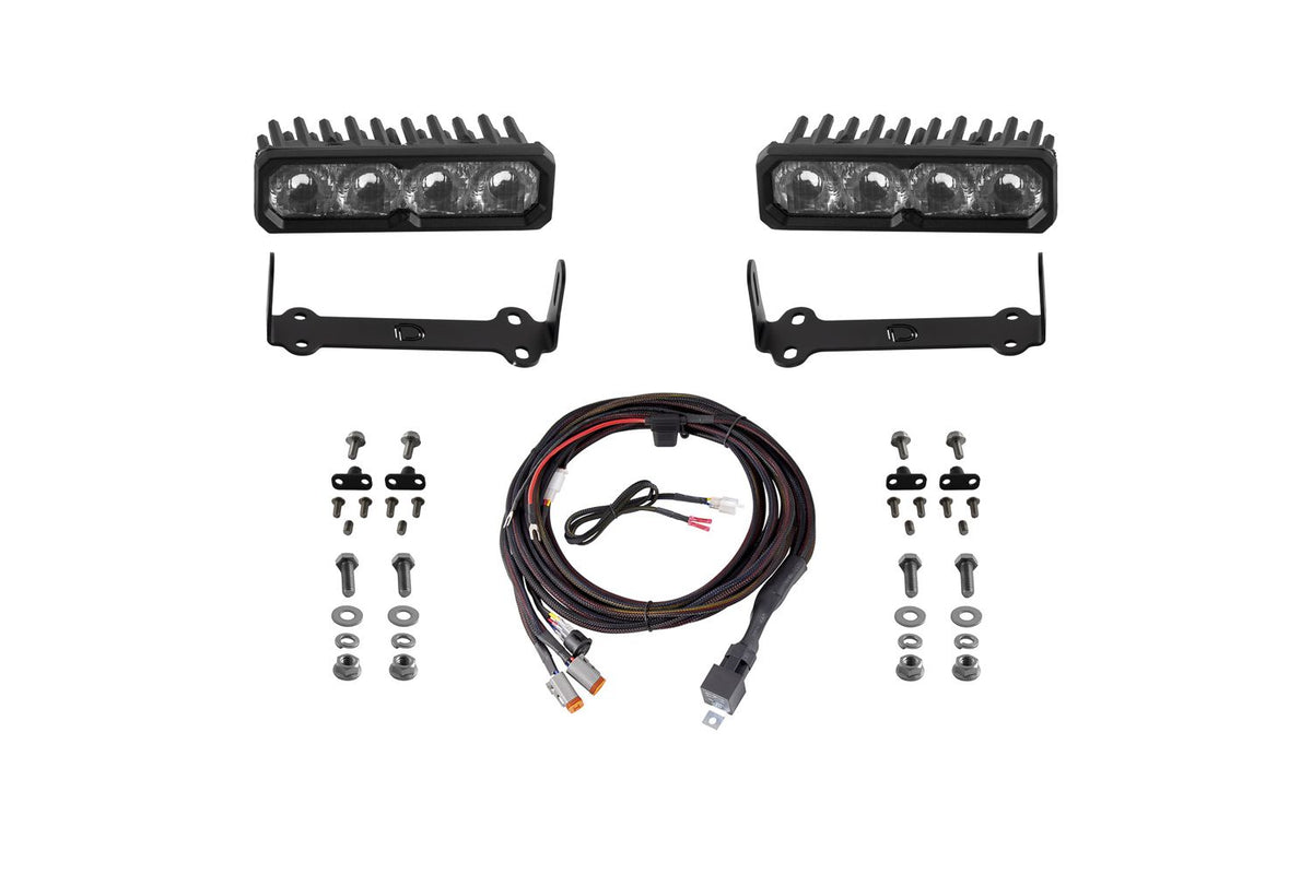 Diode Dynamics 2014-2024 Toyota 4Runner SS6 Max LED Kit Yellow Fog 3000K - DD8604