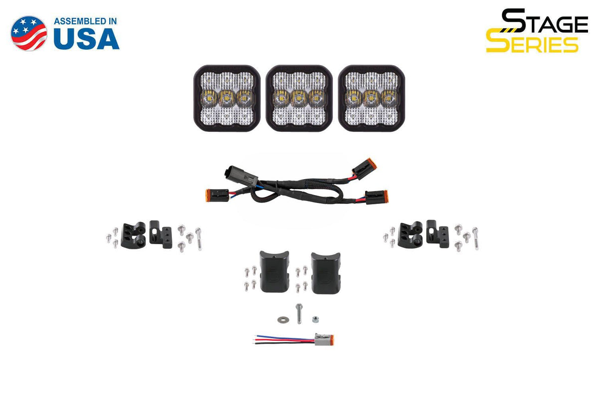 Diode Dynamics SS5 Sport Universal CrossLink 3-Pod Lightbar - Yellow Driving - DD7205