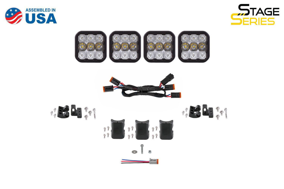 Diode Dynamics SS5 Sport Universal CrossLink 4-Pod Lightbar - Yellow Driving - DD7207