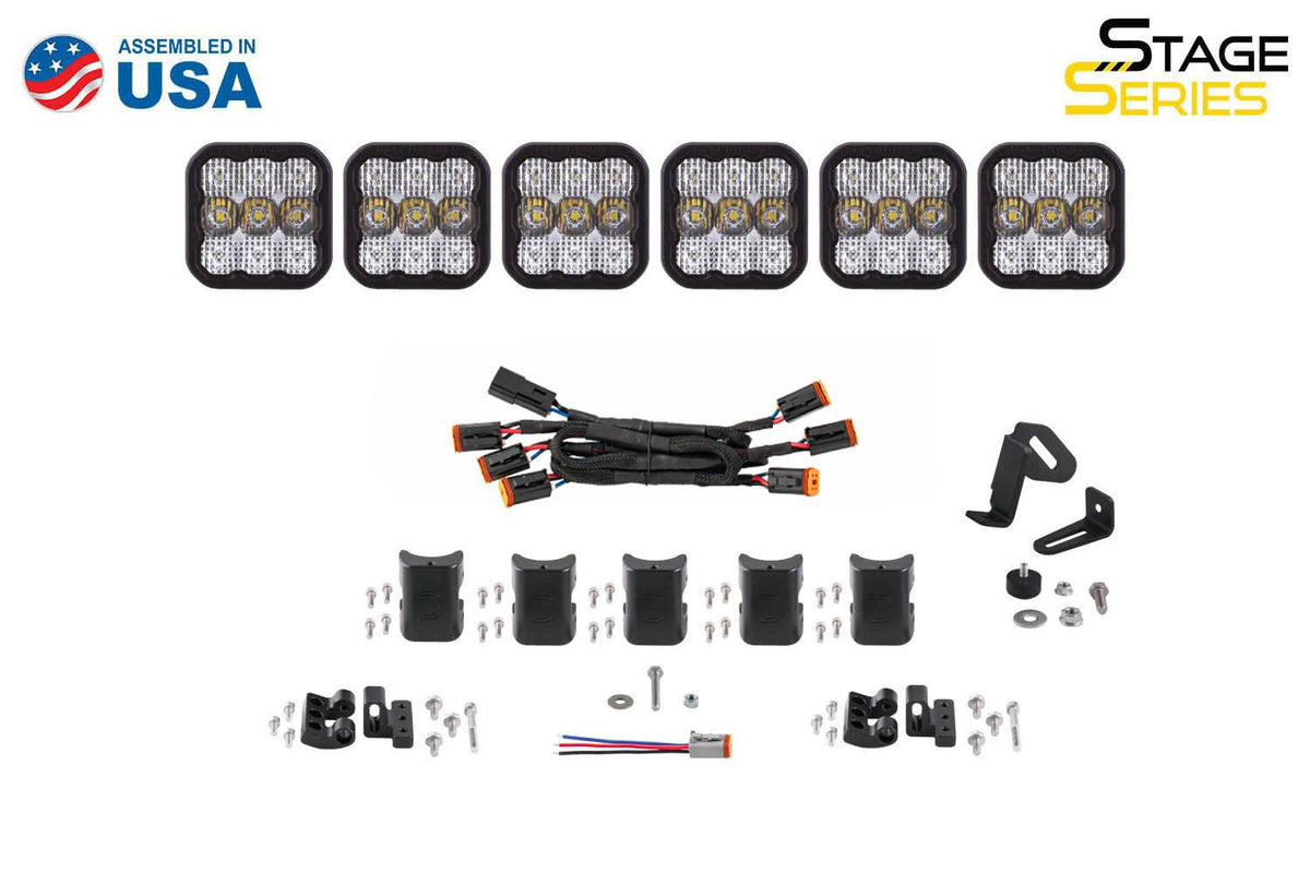 Diode Dynamics SS5 Pro Universal CrossLink 6-Pod Lightbar - White Driving - DD7256