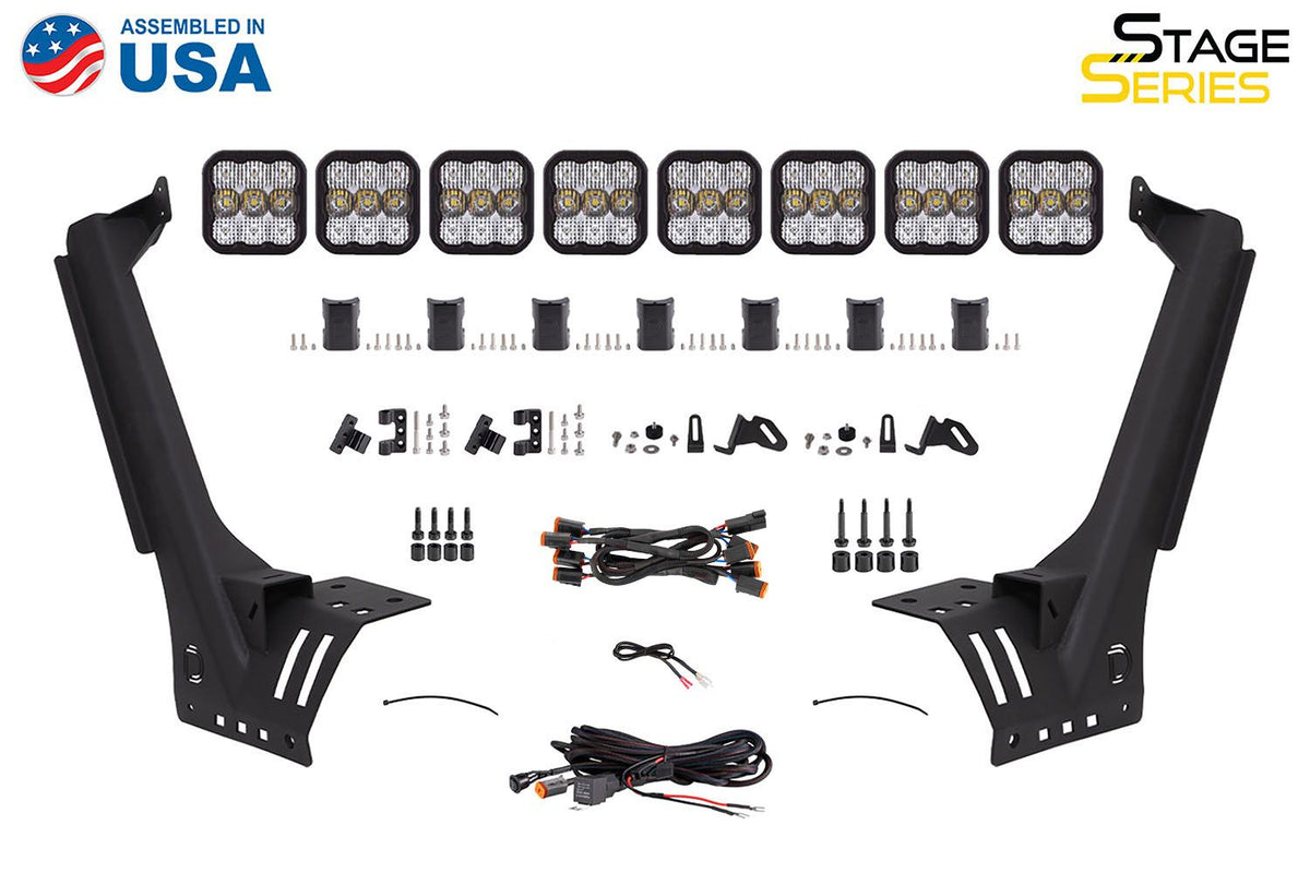 Diode Dynamics Jeep JL SS5 Pro CrossLink Windshield - White Combo Lightbar Kit - DD7262
