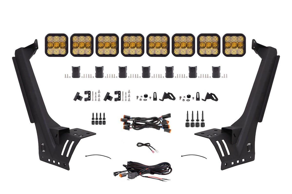 Diode Dynamics Jeep JL SS5 Sport CrossLink Windshield - Yellow Combo Lightbar Kit - DD6822