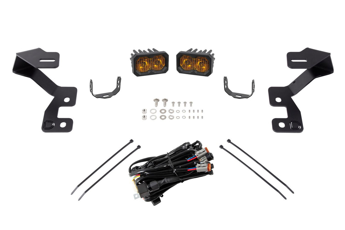 Diode Dynamics 2021 Ford Bronco Stage Series 2in LED Ditch Light Kit - Sport Yellow Pro Combo - DD7145