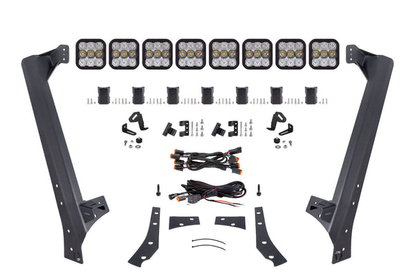 Diode Dynamics Jeep JK SS5 Sport CrossLink Windshield - White Combo Lightbar Kit - DD7224 for 2007-2018 Jeep Wrangler - front