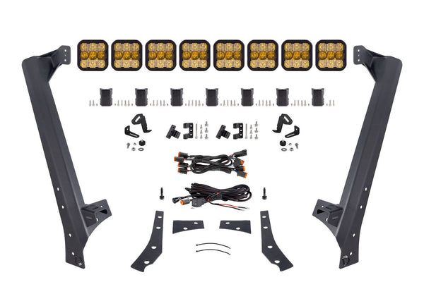 Diode Dynamics Jeep JK SS5 Sport CrossLink Windshield - Yellow Combo Lightbar Kit - DD7225 for 2007-2018 Jeep Wrangler - fron