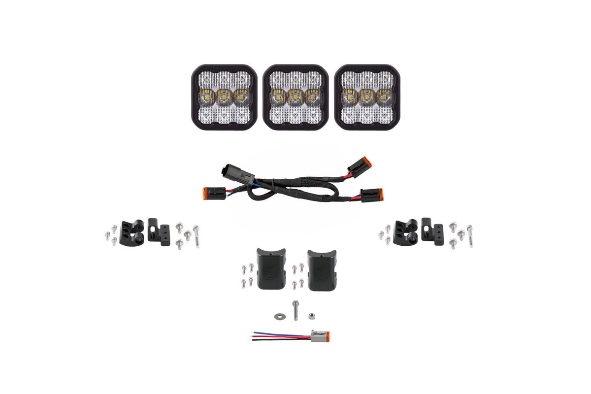 Diode Dynamics SS5 Pro Universal CrossLink 3-Pod Lightbar - White Combo - DD7238