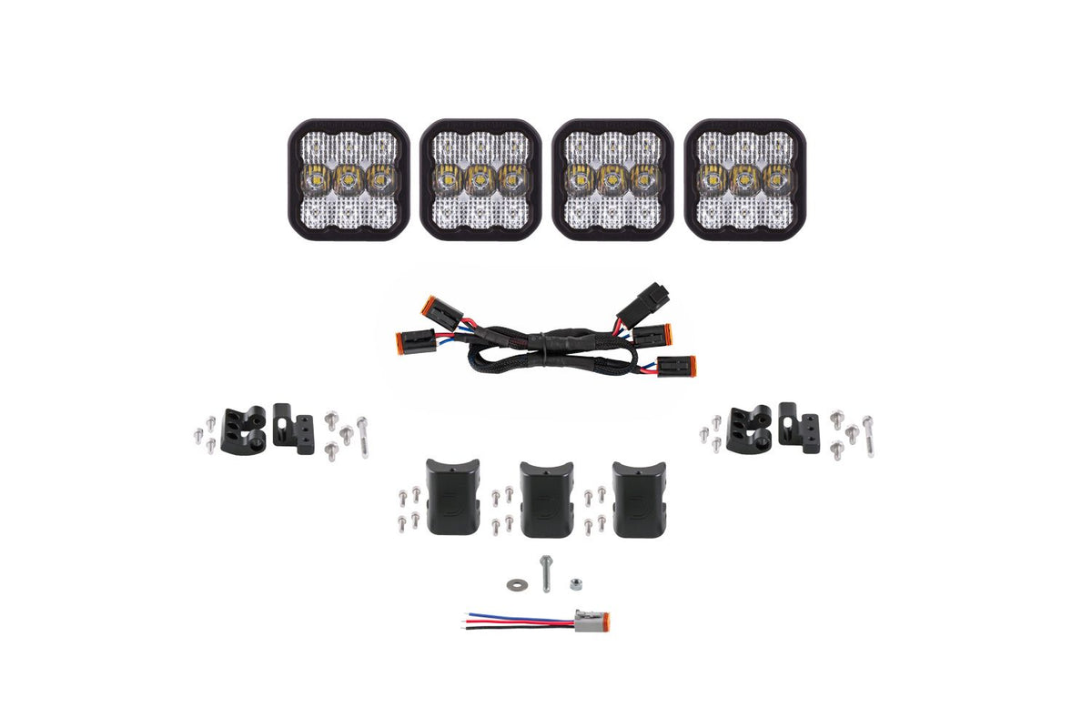 Diode Dynamics SS5 Pro Universal CrossLink 4-Pod Lightbar - White Combo - DD7240