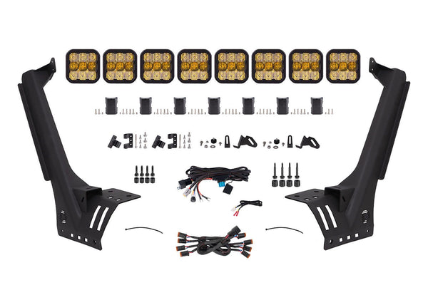 Diode Dynamics Jeep JL SS5 Pro CrossLink Windshield - Yellow Combo Lightbar Kit - DD7263 for 2018-2026 Jeep Wrangler - front 