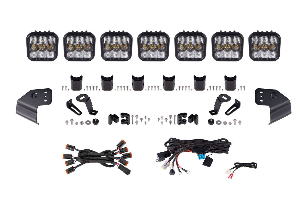 Diode Dynamics Bronco SS5 Pro CrossLink Windshield - White Combo Lightbar Kit - DD7264