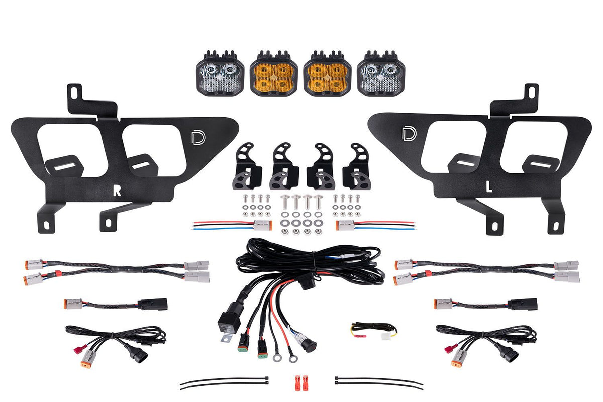 Diode Dynamics 21-22 Ford F-150 SS3 LED Fog Pocket Kit - Yellow Max - DD7315