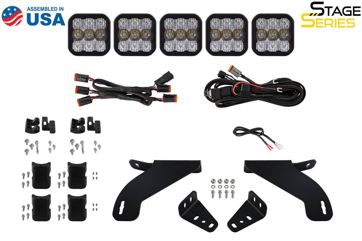 Diode Dynamics 21-22 Ford F-150 SS5 Grille CrossLink Lightbar Kit- Sport Yellow Combo - DD7318