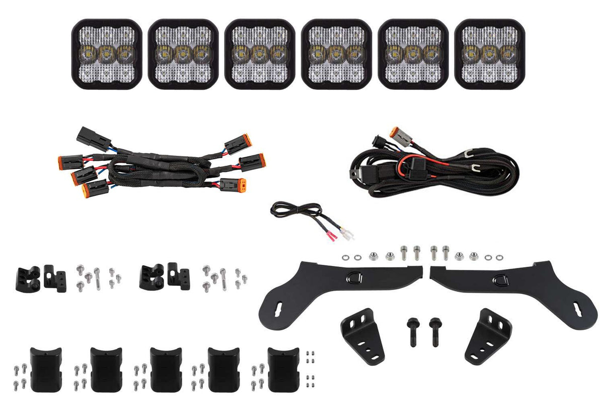 Diode Dynamics 17-20 Ford Raptor SS5 Grille CrossLink Lightbar Kit Sport - White Combo - DD7335