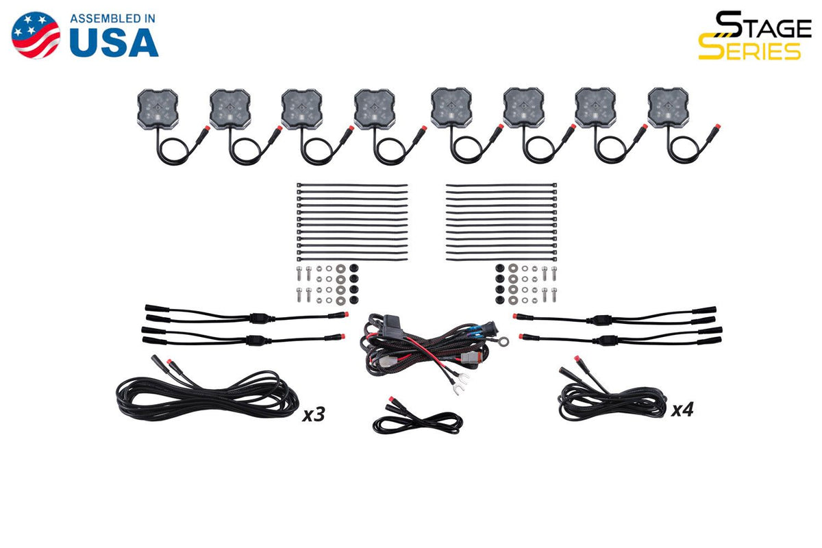 Diode Dynamics Stage Series RGBW LED Rock Light Kit (8-pack) - DD7745C