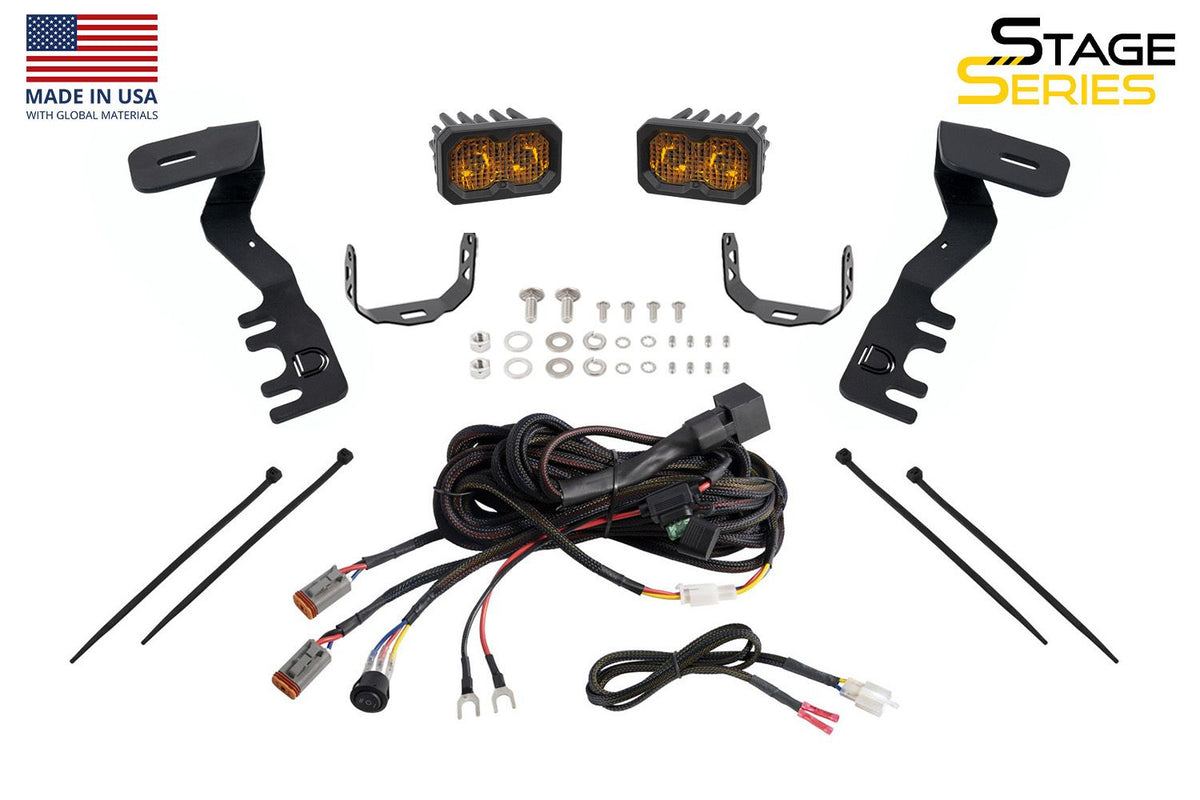 Diode Dynamics Stage Series 2in LED Ditch Light Kit for 2024+ Toyota Tacoma- Sport Yellow Combo - DD7935