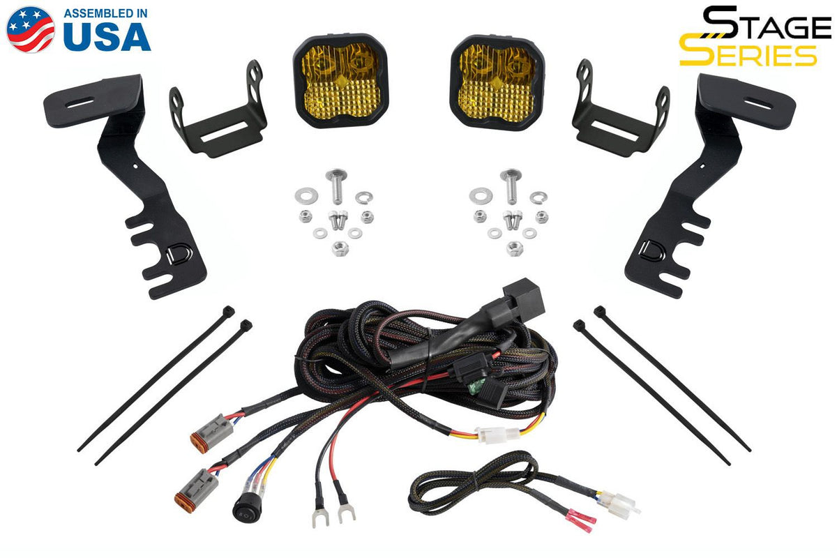 Diode Dynamics Stage Series 2in LED Ditch Light Kit for 2024+ Toyota Tacoma- Sport Yellow Combo - DD7935