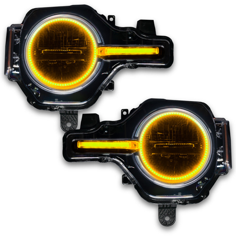 Oracle 21-22 Ford Bronco Headlight Halo Kit w/DRL Bar - Base Headlights -w/No Cntrl SEE WARRANTY - 1471-334