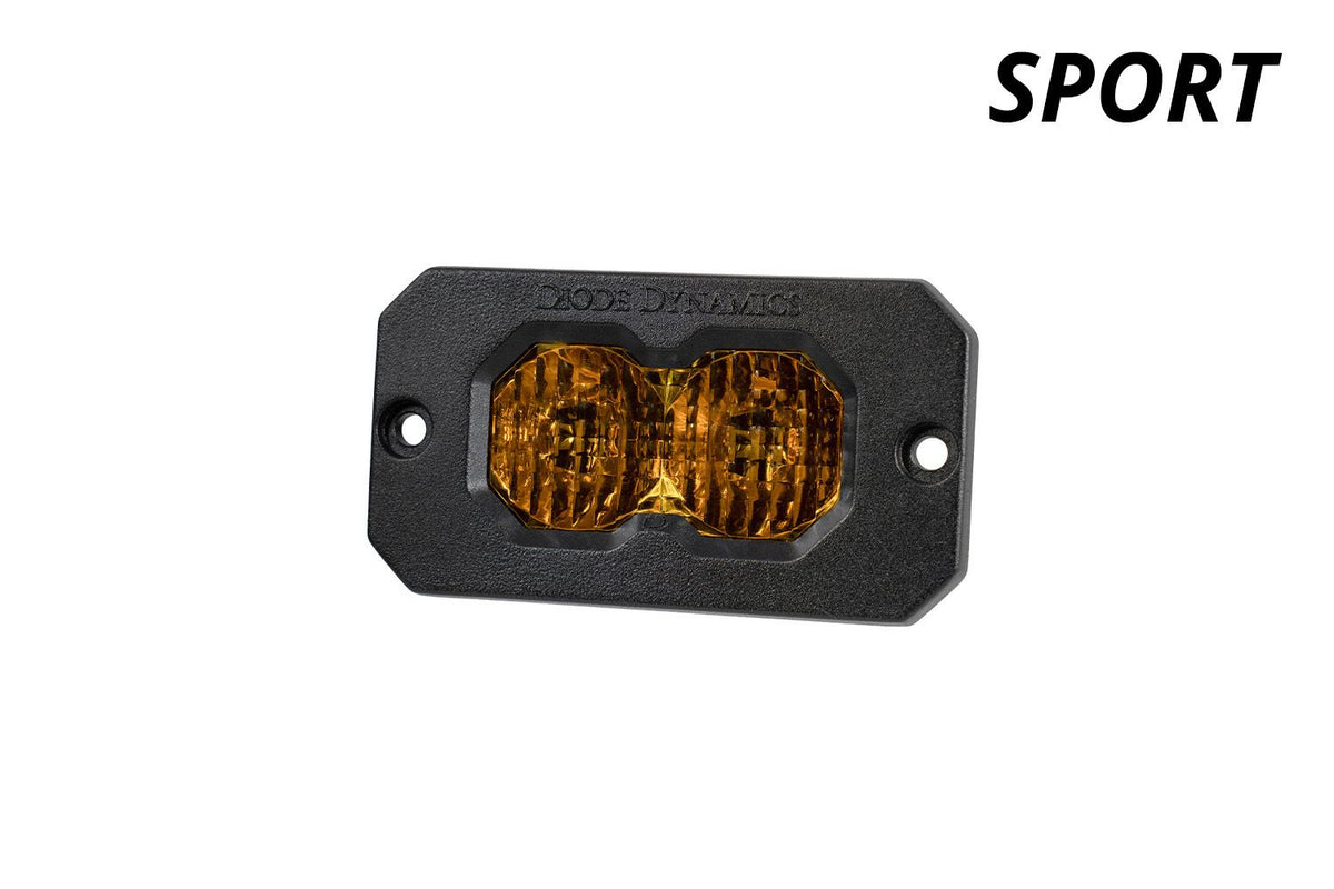 Diode Dynamics C2 2.0 Sport Yellow Flood Flush ABL (Single) - DD8121S