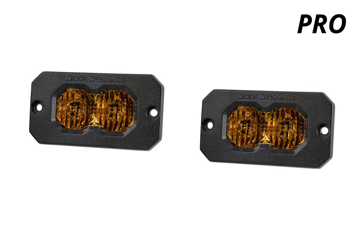 Diode Dynamics C2 2.0 Pro Yellow Flood Flush ABL (Pair) - DD8125P