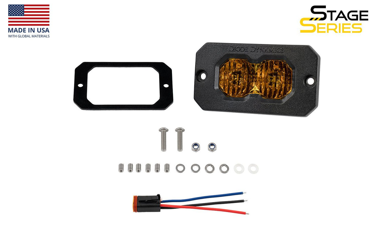 Diode Dynamics C2 2.0 Pro Yellow Flood Flush ABL (Single) - DD8125S