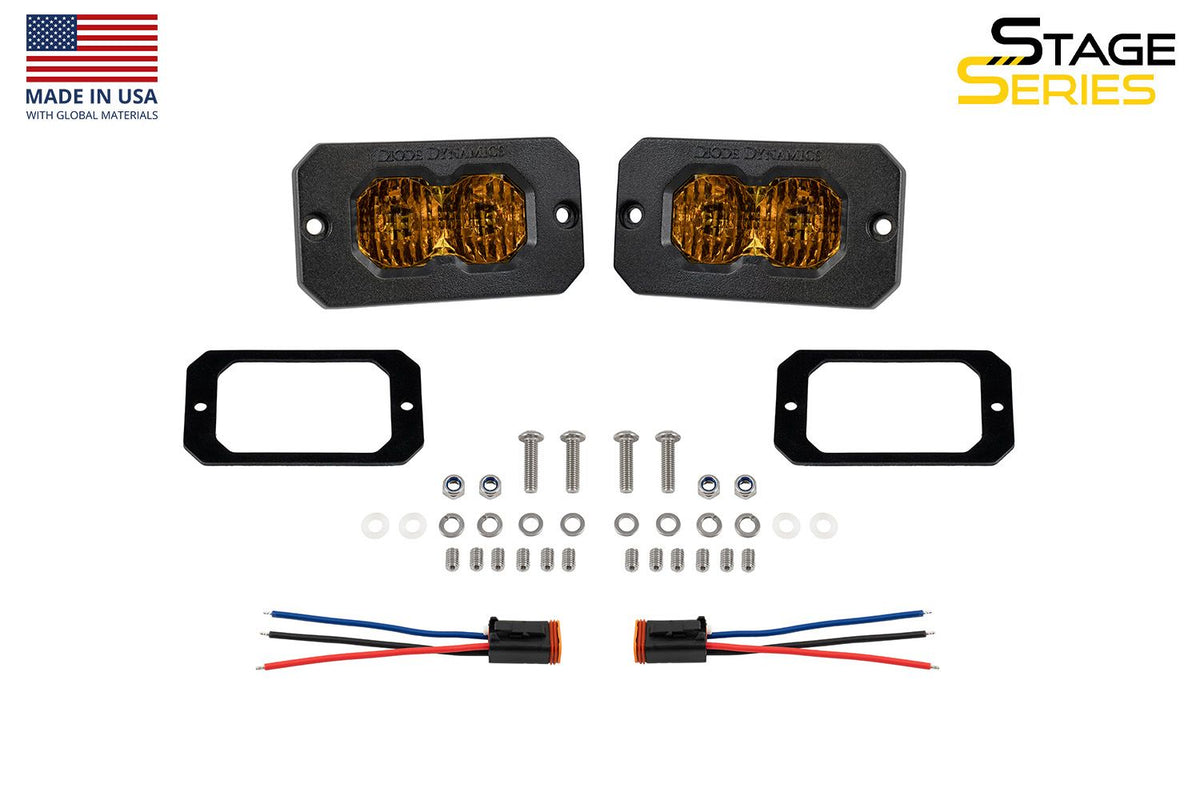 Diode Dynamics C2 2.0 Max Yellow Flood Flush ABL (Pair) - DD8129P