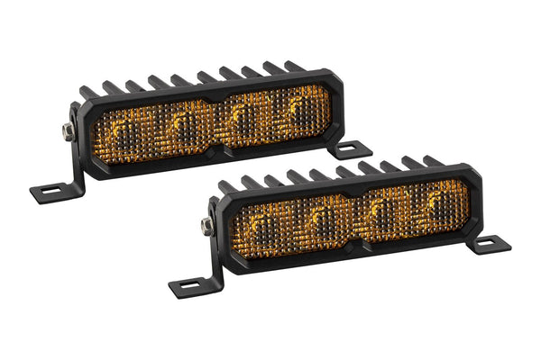 Diode Dynamics SS6 Max Yellow Flood Standard ABL (pair) 3000K - DD8165P by Diode Dynamics - front view