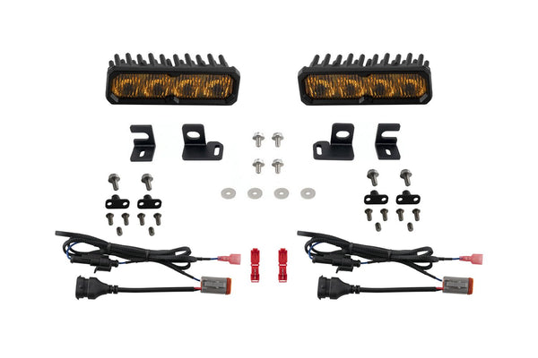 Diode Dynamics 2024-2026 Toyota Tacoma/4Runner Fog SS6 Pro LED Kit Yellow 3000K - DD8578 for 2024-2026 Toyota Tacoma - front 