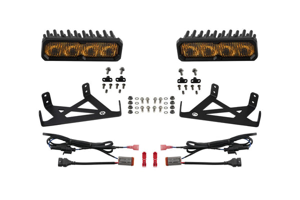 Diode Dynamics 2020-2022 Ford F-250 Super Duty F250 Fog SS6 Pro LED Kit Yellow 3000K - DD8586 for 2020-2022 Ford F 250 - fron