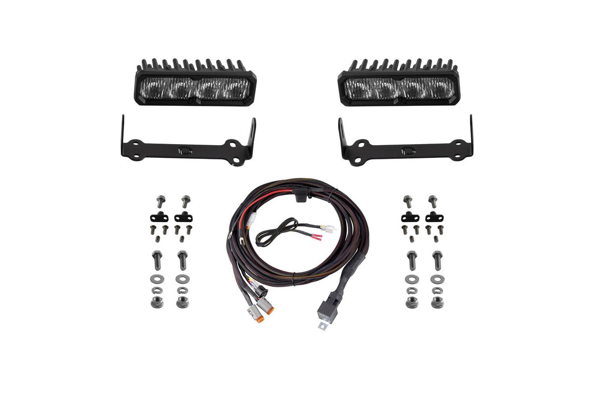 Diode Dynamics 2014-2024 Toyota 4Runner SS6 Sport LED Kit White Fog 6000K - DD8855