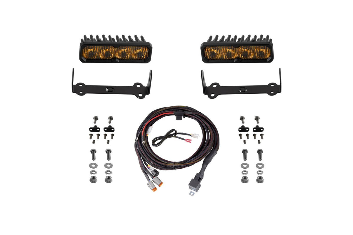 Diode Dynamics 2014-2024 Toyota 4Runner SS6 Pro LED Kit Yellow Fog 3000K - DD8600