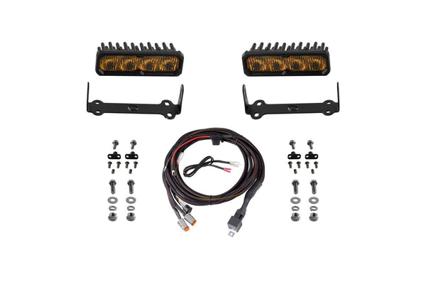 Diode Dynamics 2014-2024 Toyota 4Runner SS6 Sport LED Kit Yellow Fog 3000K - DD8857 for 2014-2024 Toyota 4Runner - front view