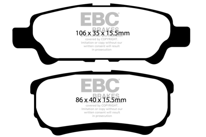 EBC 11-14 Chrysler 200 2.4 Greenstuff Rear Brake Pads - DP21563