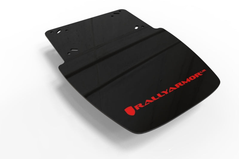 Rally Armor 19-24 Can-Am Ryker (Rally Ed. &amp; Sport) Black UR Mud Guard Red Logo - MF95-UR-BLK/RD