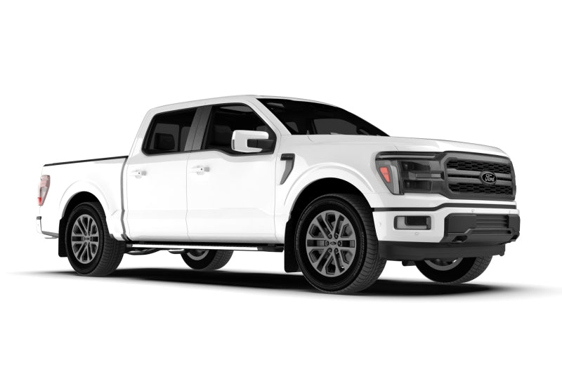 Rally Armor 21-24 Ford F-150 (Excl. Raptor) Black UR Mud Flap w/White Logo - MF115-UR-BLK-WH
