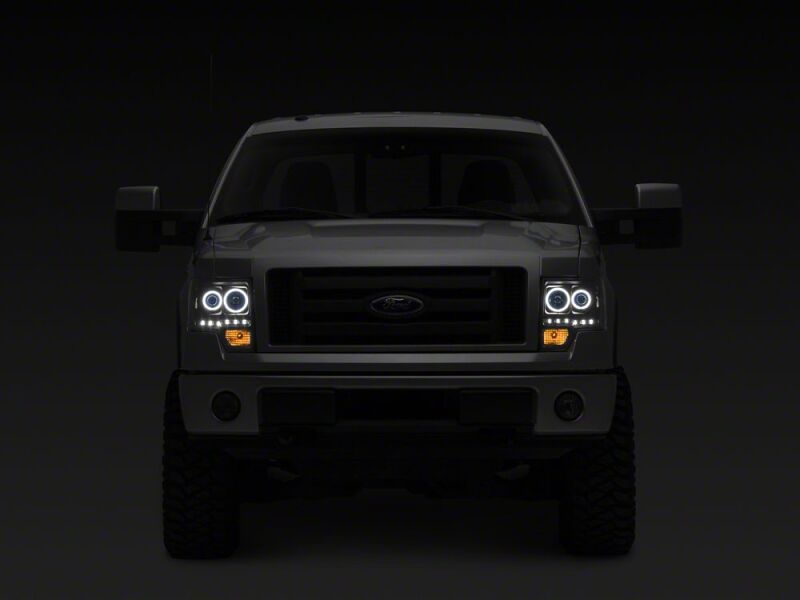 Raxiom 09-14 Ford F-150 G2 Super White LED Halo Projector Headlights- Black Housing- Clear Lens - T542835 - close-up view 9