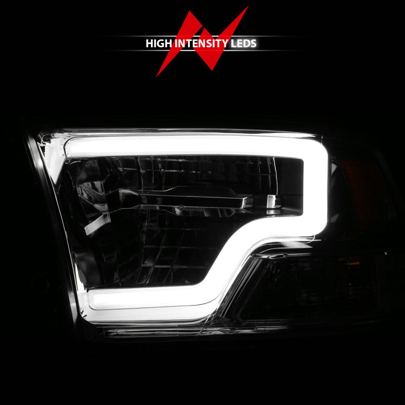 ANZO 2009-2020 Dodge Ram 1500 Full LED Square Projector Headlights w/ Chrome Housing Chrome Amber - 111540