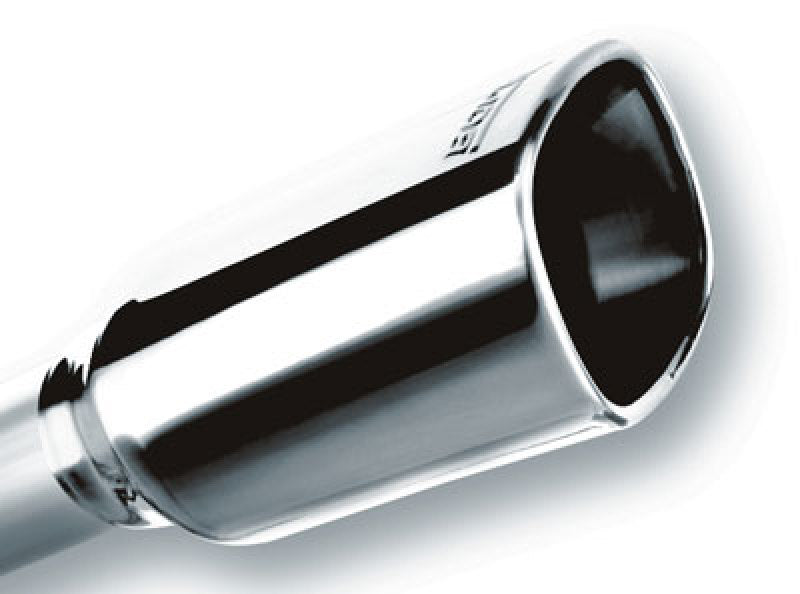 Borla 12-14 Jeep Wrangler JK 2Dr &amp; 4Dr Rear Section ATAK Single Sqaure Rolled Angle-Cut Exit Exhaust - 11860