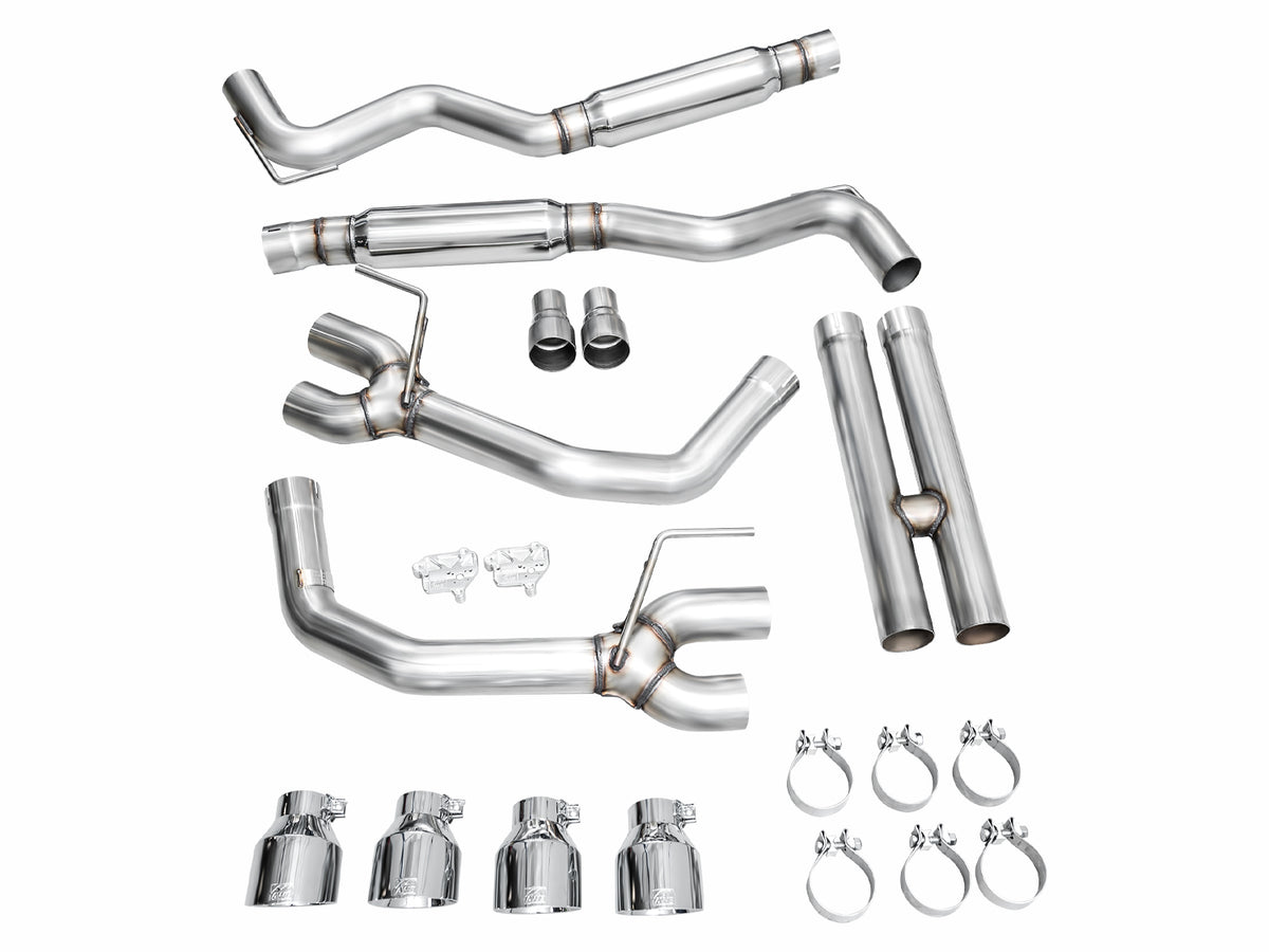 AWE 2024 Ford Mustang GT Fastback S650 RWD Track Edition Catback Exhaust w/ Quad Chrome Silver Tips - 3020-42650