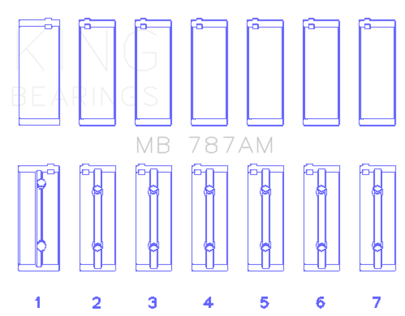 King Toyota 5ME/5MGE/7MGE/7MGTE (Size +0.5) Main Bearing Set - MB787AM0.5